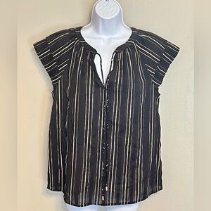 NWT Ann Taylor Black and White Striped Blouse, size S